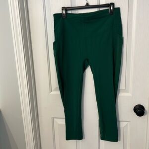 Lululemon leggings high rise draw cord crop 23” everglade green size 12